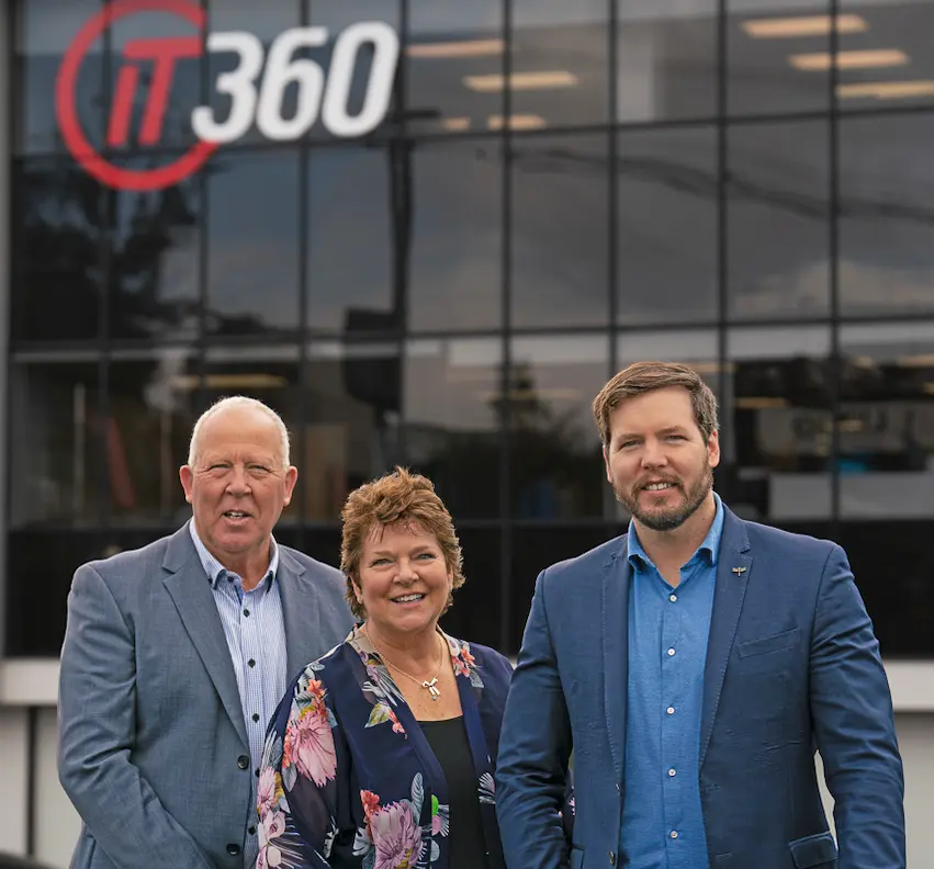 The iT360 team outside the Wairau Valley office