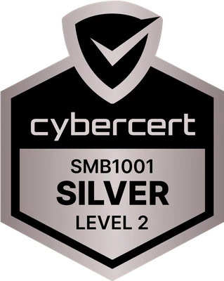 SMB1001 Silver certified, Level 2, by CyberCert